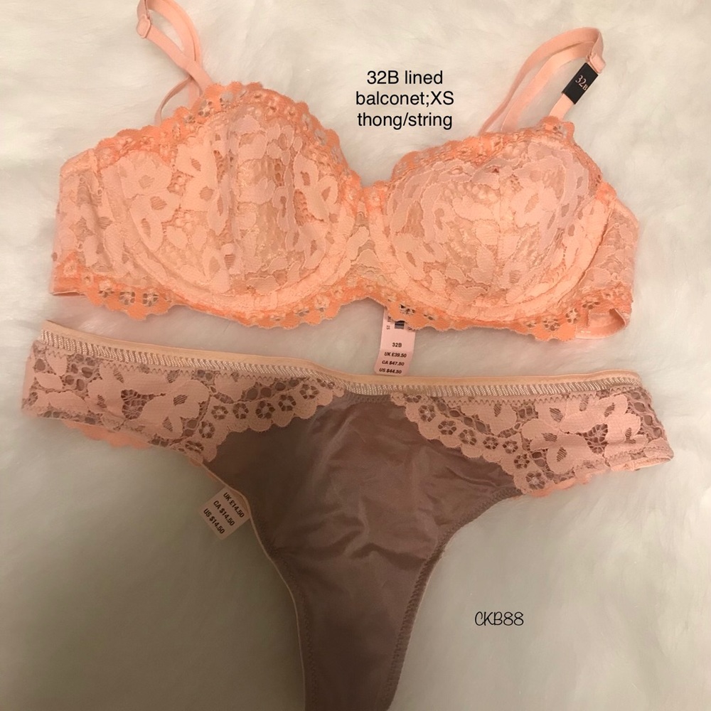 VS Body by Victoria Lined Balconet+Panty NWT!